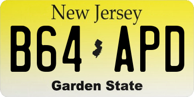 NJ license plate B64APD