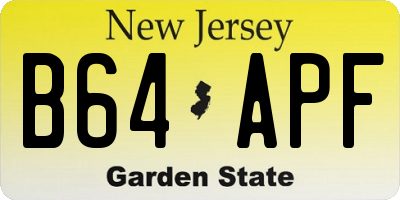 NJ license plate B64APF