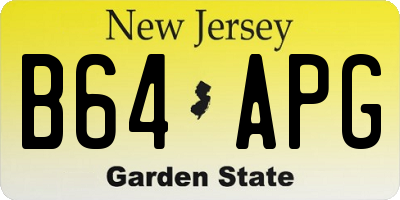 NJ license plate B64APG