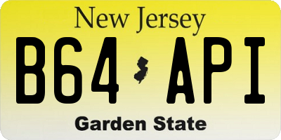 NJ license plate B64API