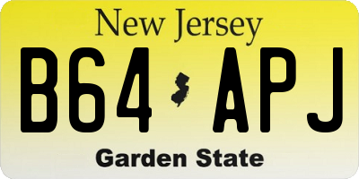 NJ license plate B64APJ