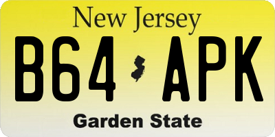 NJ license plate B64APK