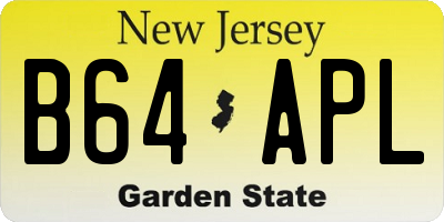 NJ license plate B64APL