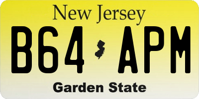 NJ license plate B64APM