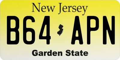 NJ license plate B64APN
