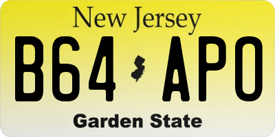 NJ license plate B64APO
