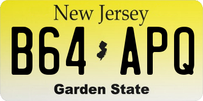 NJ license plate B64APQ