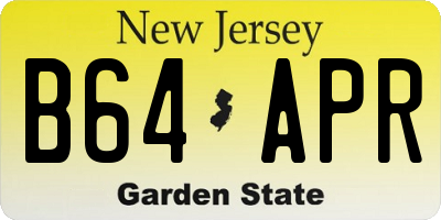 NJ license plate B64APR