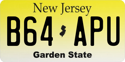 NJ license plate B64APU