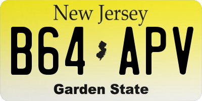 NJ license plate B64APV