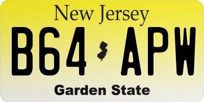 NJ license plate B64APW