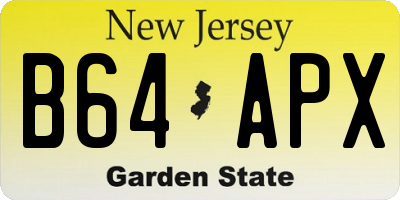 NJ license plate B64APX
