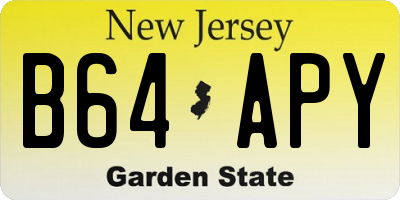 NJ license plate B64APY