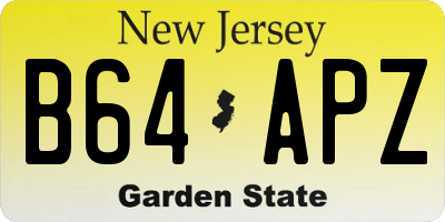 NJ license plate B64APZ