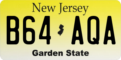 NJ license plate B64AQA