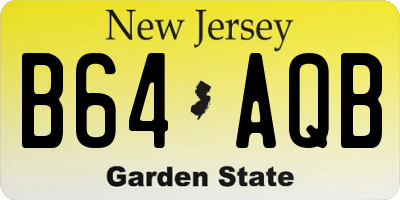 NJ license plate B64AQB