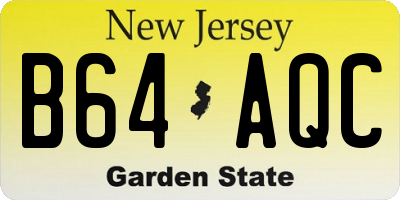 NJ license plate B64AQC