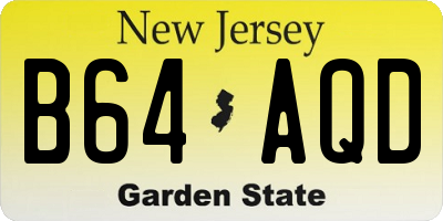 NJ license plate B64AQD