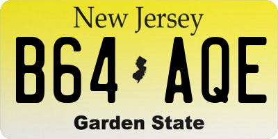 NJ license plate B64AQE