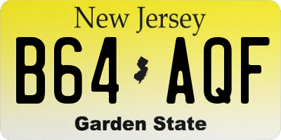 NJ license plate B64AQF