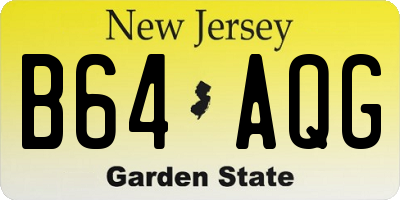 NJ license plate B64AQG