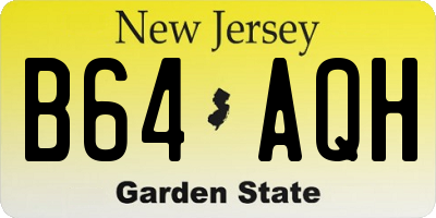 NJ license plate B64AQH