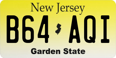 NJ license plate B64AQI