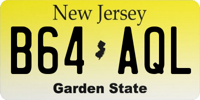 NJ license plate B64AQL