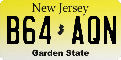 NJ license plate B64AQN
