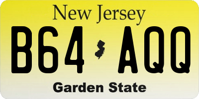 NJ license plate B64AQQ
