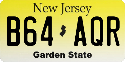 NJ license plate B64AQR