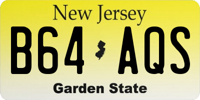 NJ license plate B64AQS
