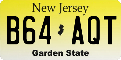 NJ license plate B64AQT