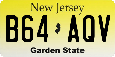 NJ license plate B64AQV