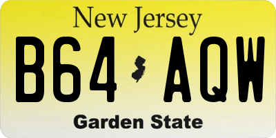 NJ license plate B64AQW