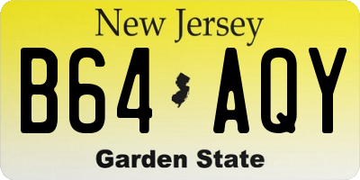 NJ license plate B64AQY