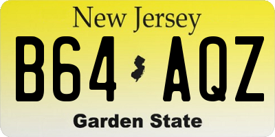 NJ license plate B64AQZ