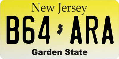 NJ license plate B64ARA