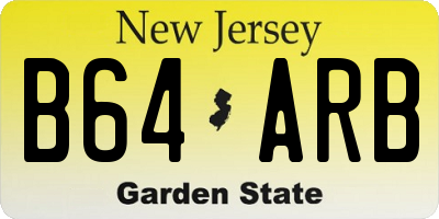 NJ license plate B64ARB