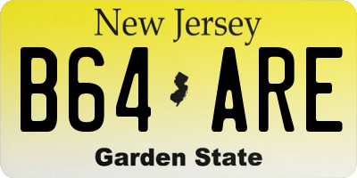 NJ license plate B64ARE