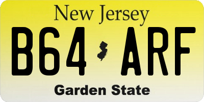NJ license plate B64ARF