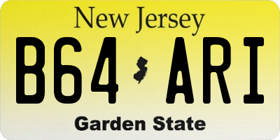 NJ license plate B64ARI
