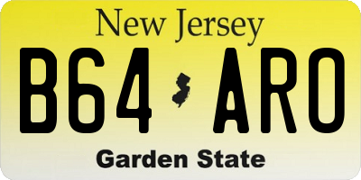 NJ license plate B64ARO