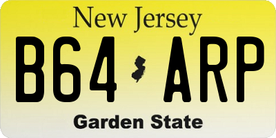 NJ license plate B64ARP