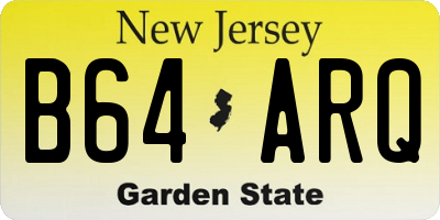 NJ license plate B64ARQ