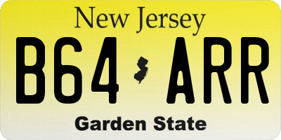 NJ license plate B64ARR