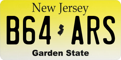 NJ license plate B64ARS