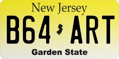 NJ license plate B64ART