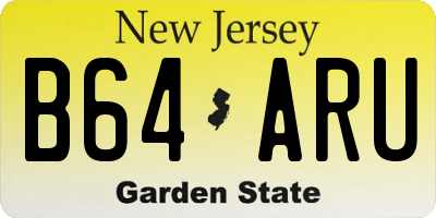 NJ license plate B64ARU