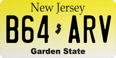 NJ license plate B64ARV